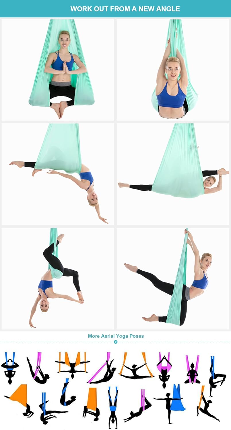 Yoga-Set für Erwachsene, Yoga-Zubehör, 500 kg Belastung, inkl. Kompletter Installationshardware Lake