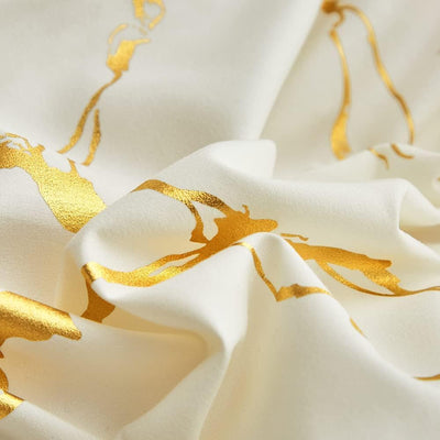 Bettwäsche 135x200 2er Set Beige Gold Aesthetic Marmor Microfaser Bettwäsche Set Luxus Modern Bettbe