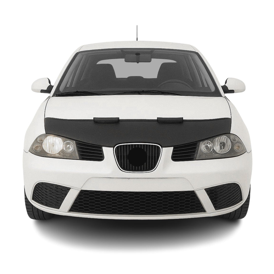 OMAC Haubenbra Steinschlagschutz Bonnet Bra kompatibel mit Seat Ibiza 2002-2008 Schwarz Halb Schwarz
