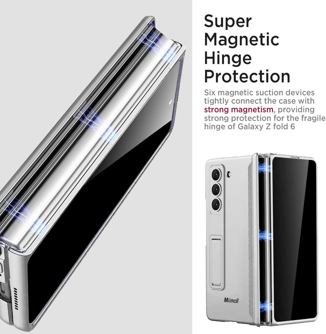 Miimall Kompatibel mit Samsung Galaxy Z Fold 6 Hülle mit Displayschutz Anti-Peeping+Magnetischer Sch