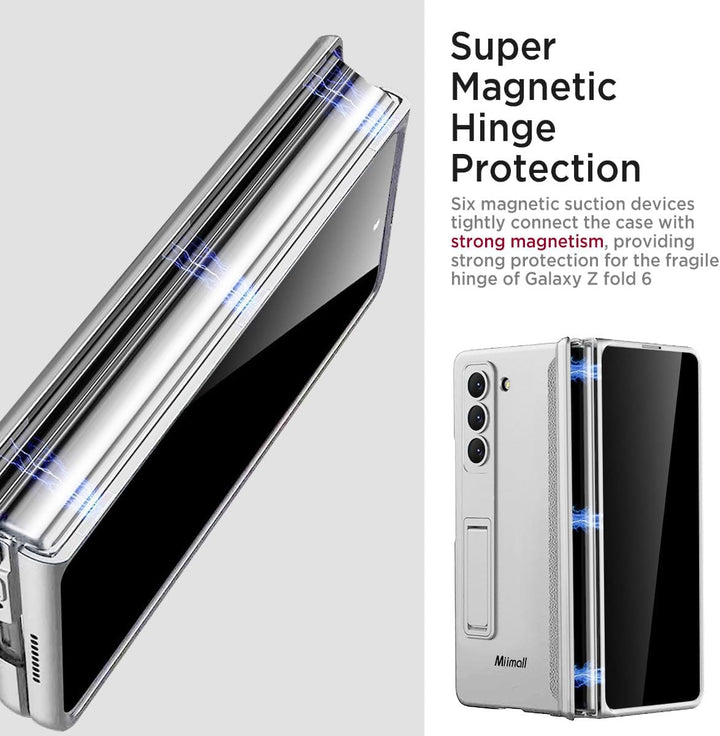 Miimall Kompatibel mit Samsung Galaxy Z Fold 6 Hülle mit Displayschutz Anti-Peeping+Magnetischer Sch