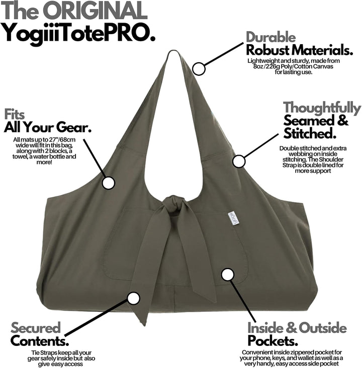 Yogiii Yogatasche YogiiiTotePro | Die Originale Yoga Tasche | Yogatasche Für Matte Und Zubehör | Yog