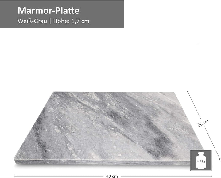 MamboCat Marmor Schneidebrett 30 x 40 cm hitzebeständige Steinplatte I Deko Käseplatte rechteckig I