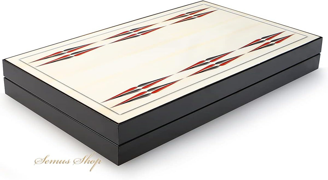 Orientalische Luxus Trendy Backgammon Tavla XXL mit Polyester Spielsteine/Weiss