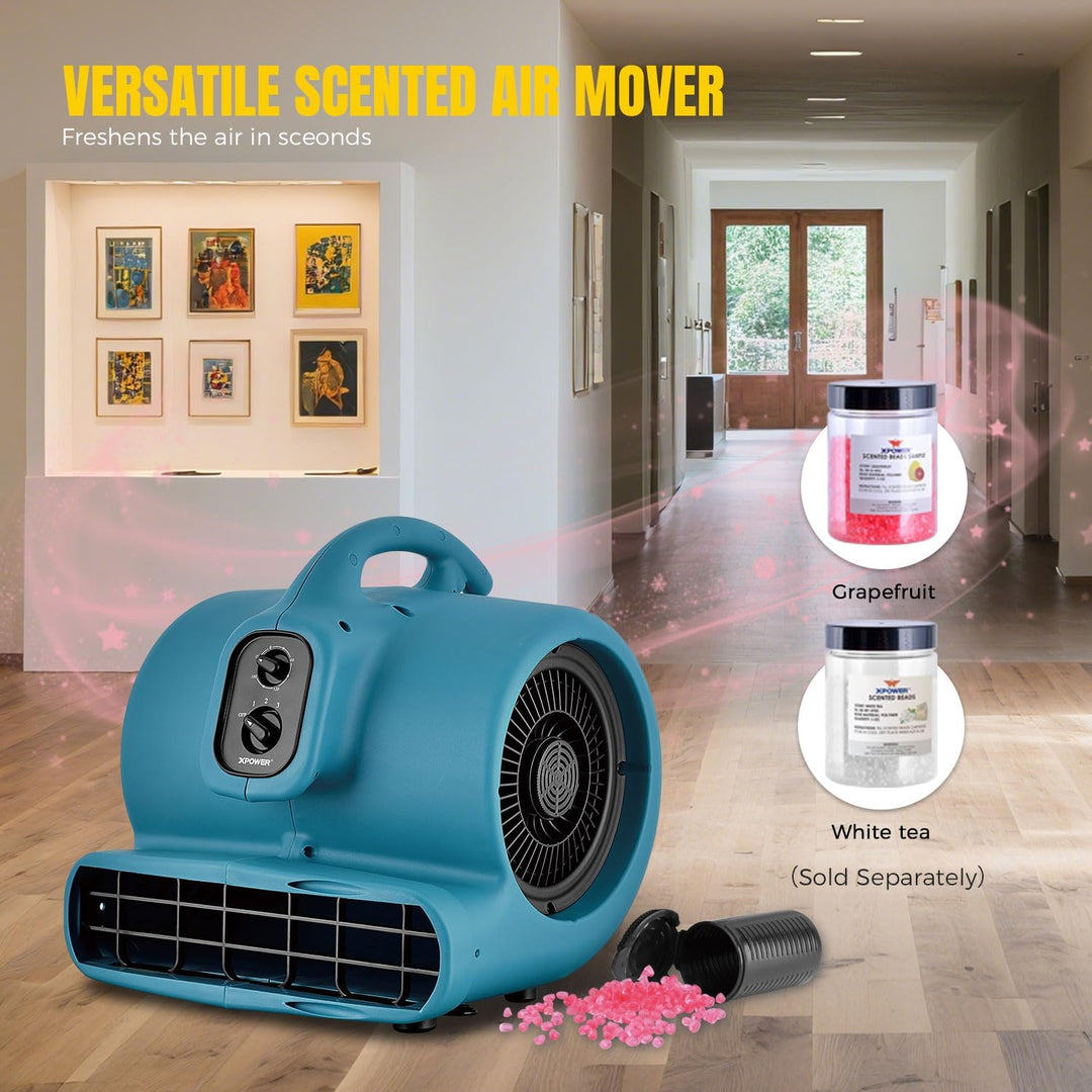 XPower Mighty Centrifugal Air Mover, Carpet Dryer, Floor Fan, Blower, Stackable, Daisy Chain, for Wa