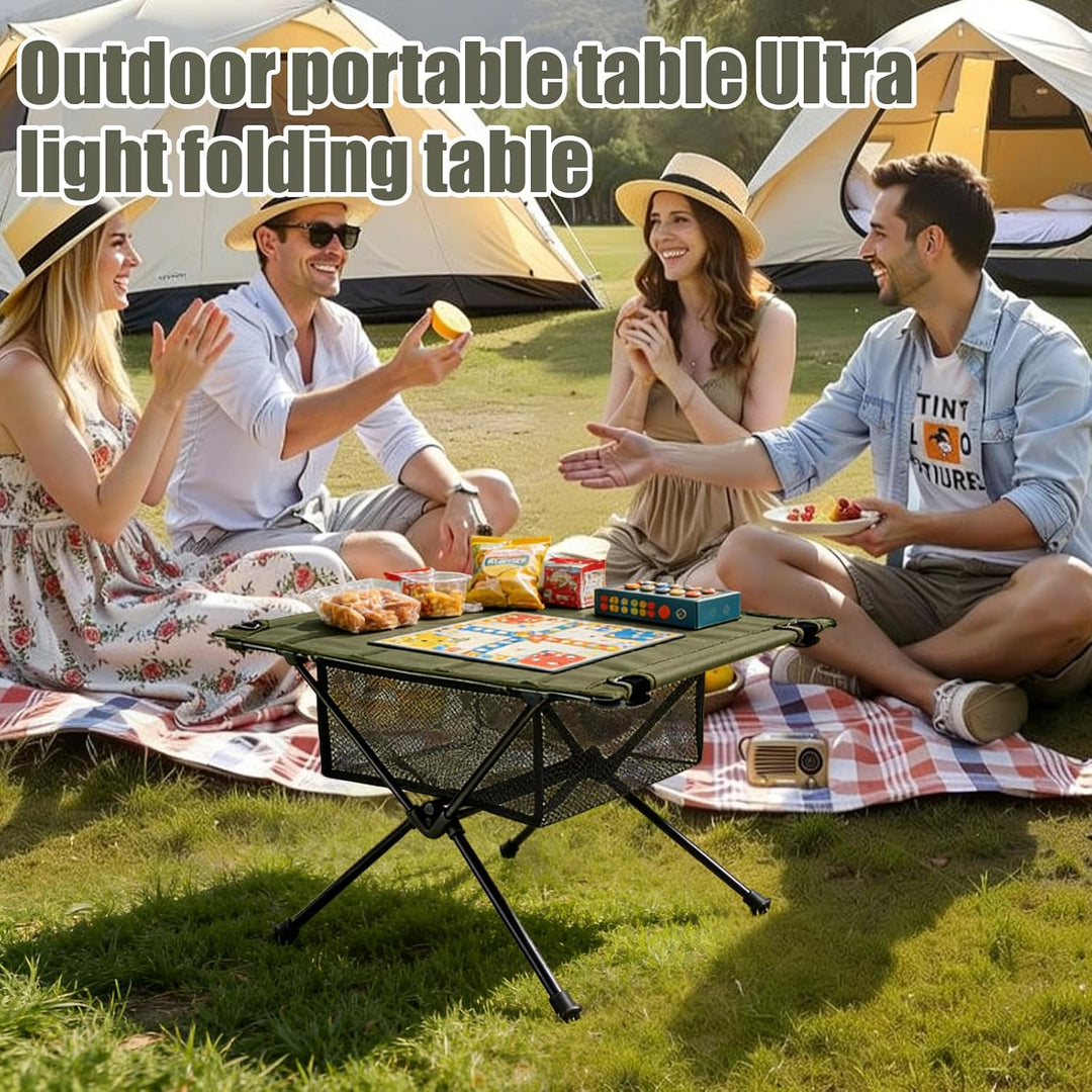 BORDEAG CampingtischS Faltbar,60×40×39CM CampingtischS Klappbar Mit Netztasche,Campingtisch Klapptis