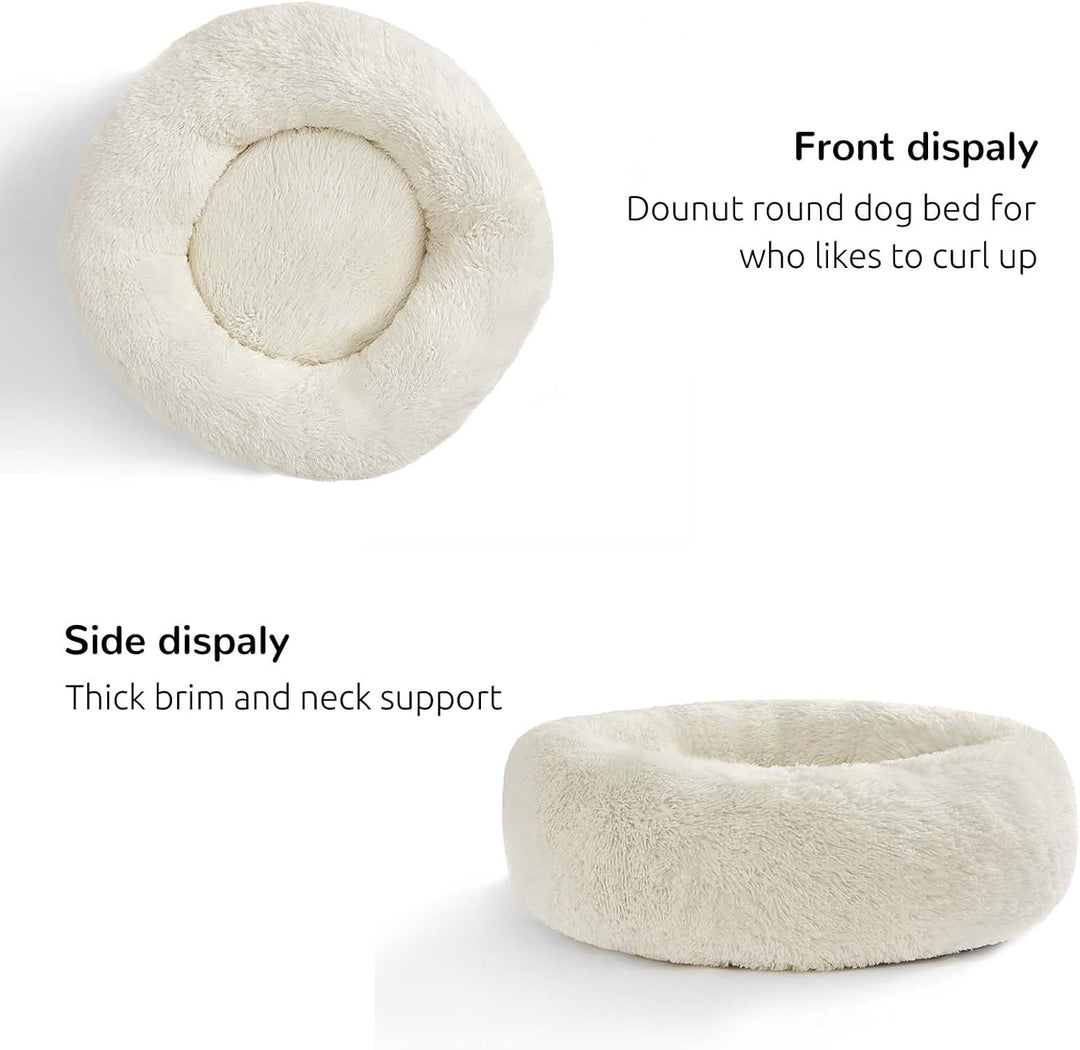 HACHIKITTY Hundebett, beruhigendes Donut-Kuschelbett, für mittelgrosse Hunde, flauschig, beruhigende