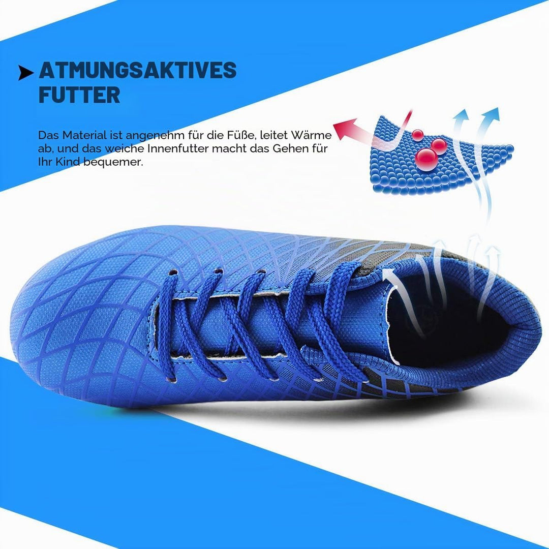 JABASIC Kinder Soccer Boots Jungen Mädchen Sportlich Draussen Fussballschuh 28 EU Blau 1, 28 EU Blau