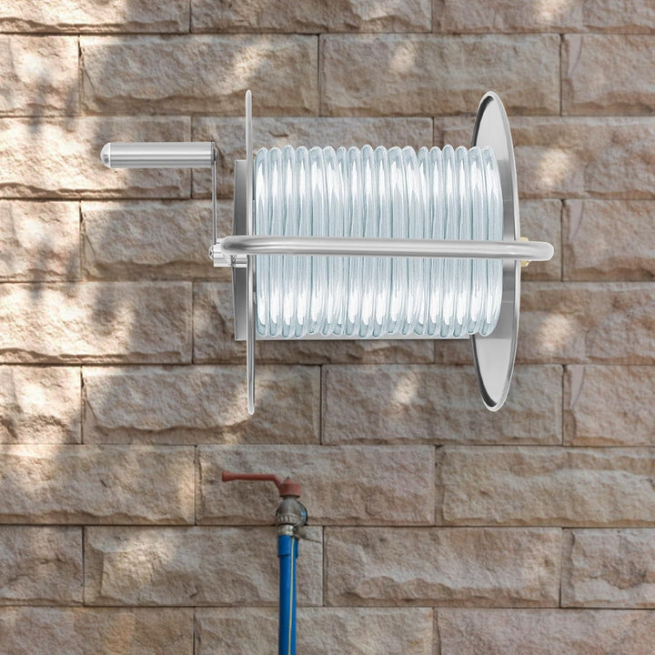 Schlauchaufroller Edelstahl Gartenschlauch Aufroller Wasserschlauch Trommel Schlauchtrommel Wasser S