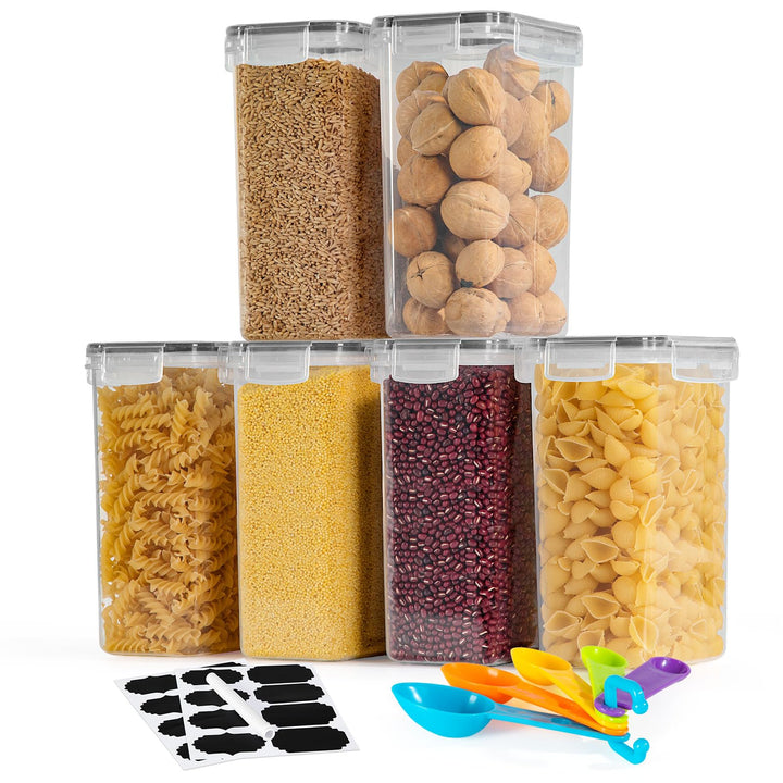FoiiLiio 2L Vorratsdosen Luftdicht 6er Set, Müsli Schüttdose &amp; Frischhaltedosen, BPA frei Kunststoff