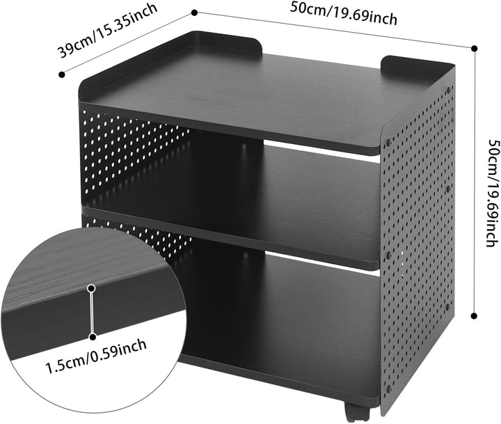 Druckerwagen rollbar 50 * 39 * 50cm 3-Ebene Druckertisch Tragkraft 88,18 Pfund Druckerschrank, Eisen