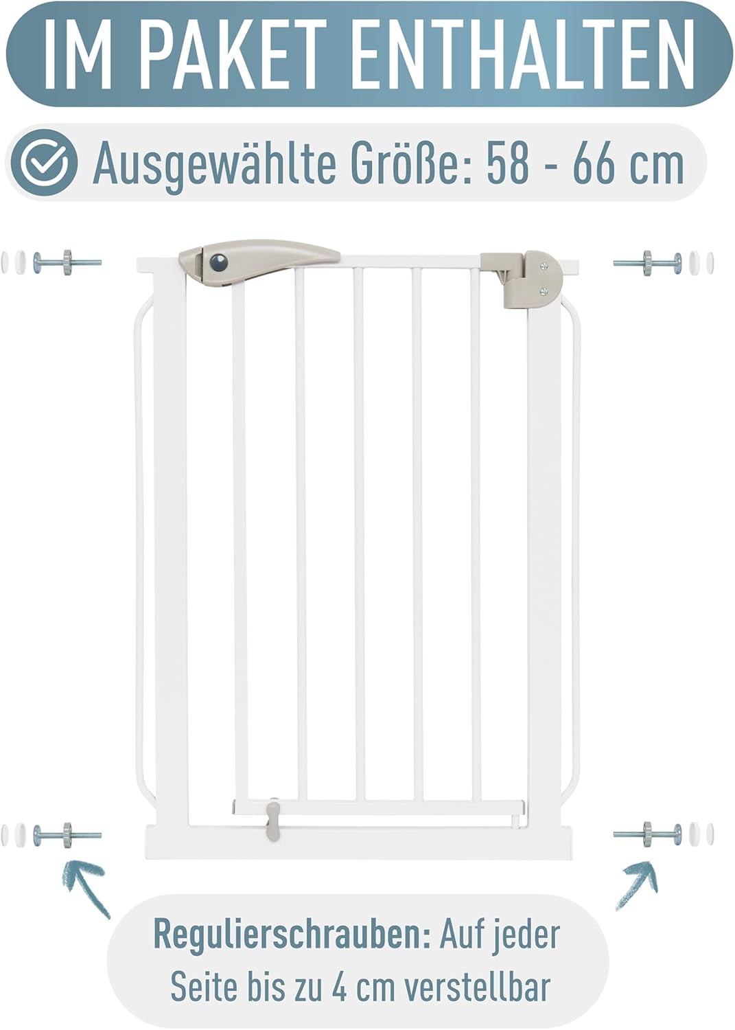 ib style® Berrin ! PREISSIEGER ! Treppengitter 58-175 cm | Türschutzgitter | Haustiergitter | Ohne B