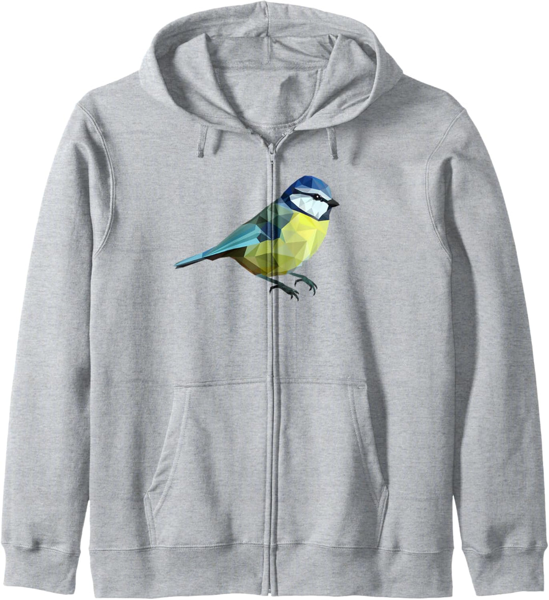 Blaumeise in Polygon-Technik - fluegge Premium Design Kapuzenjacke