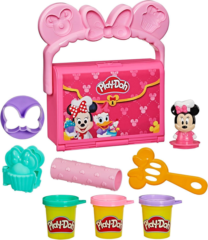 Play-Doh Disney Junior Knet-Konditorei für unterwegs Spielset mit Minnie Maus, Lebensmittel-Vorschul