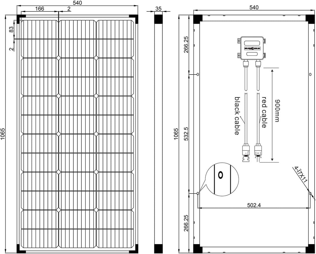 enjoy solar PERC Mono 12V 9-Busbars (9BB) 166 * 166mm Monokristallines Solarpanel ideal für Wohnmobi