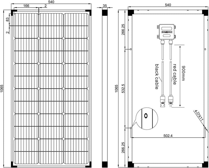 enjoy solar PERC Mono 12V 9-Busbars (9BB) 166 * 166mm Monokristallines Solarpanel ideal für Wohnmobi