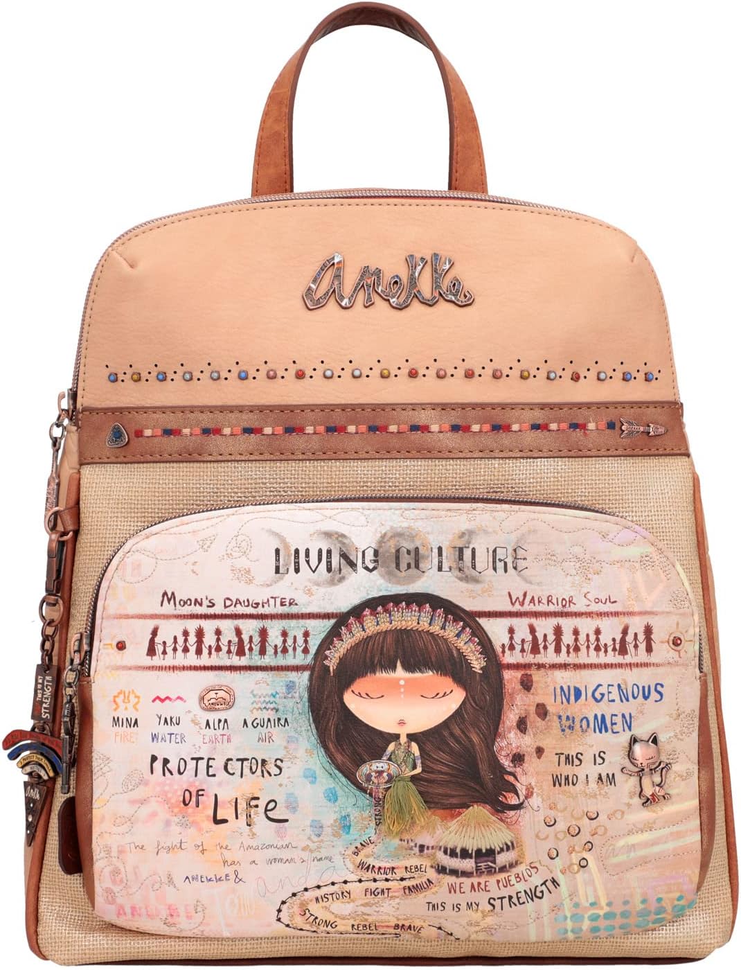 Anekke Damen Wanderrucksack mit Tasche Rucksack für unterwegs, bunt