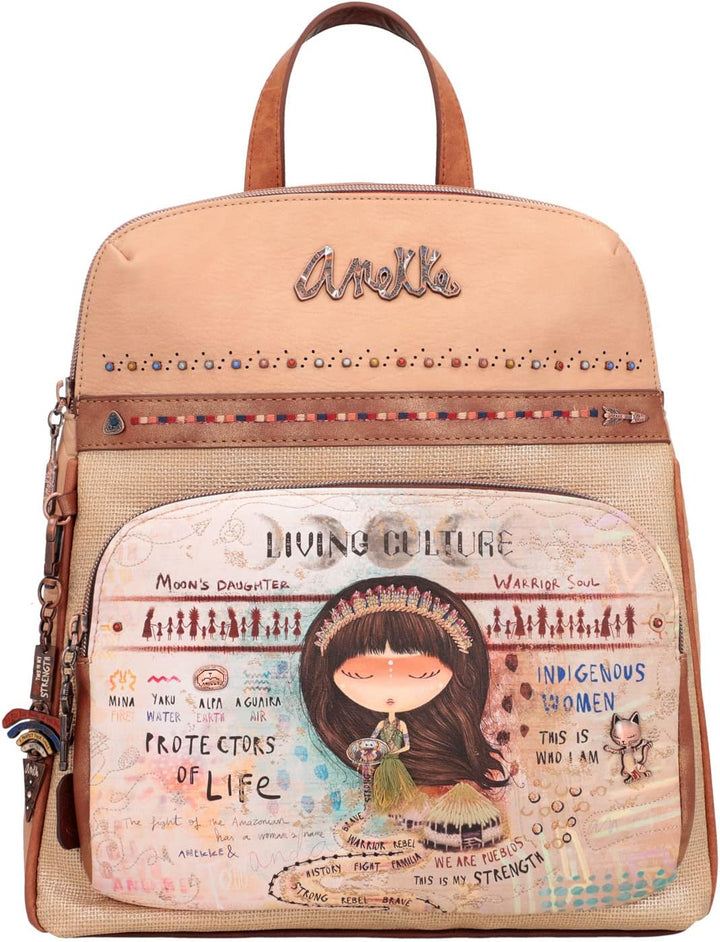 Anekke Damen Wanderrucksack mit Tasche Rucksack für unterwegs, bunt