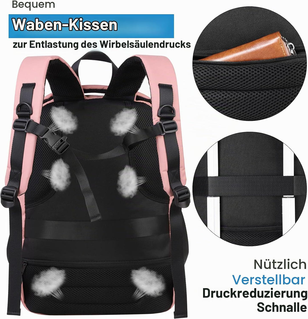 YIORMIOR Schulrucksack Mädchen Teenager, Rucksack Damen Schule Daypacks für 15.6 Zoll Laptop Rucksac