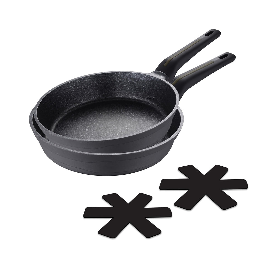 Set von 2 Pfannen Ø20Ø24cm mit Bistro-Schützern San Ignacio 2 Bratpfannen (20 und 24 cm)+2 Schutzvor