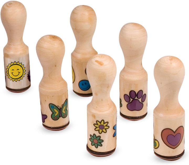 Melissa & Doug - Stempel Mit Holzgriff Luxusausführung - Stempelset Kinder, kleine Geschenke für Kin