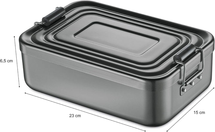 Küchenprofi Lunchbox Gross aus Aluminium in der Farbe Anthrazit, Masse: 23cm x 15cm x 7cm, 10 0147 1