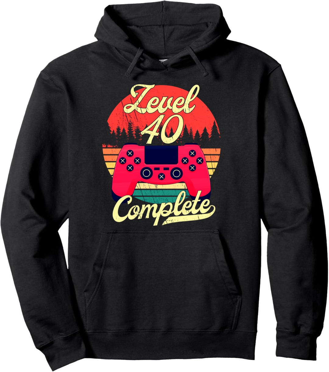 Level 40 Complete Männer Gamer 40 Jahre Mann 40 Geburtstag Pullover Hoodie
