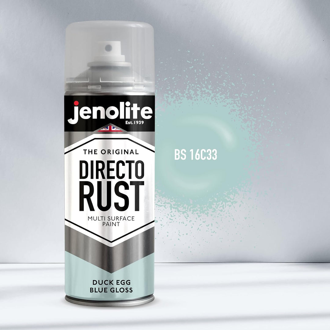 JENOLITE Directorust Glänzende Sprühfarbe | ENTENEI BLAU | 3x400ml | Spraydosen Sprühfarbe DIY | Meh