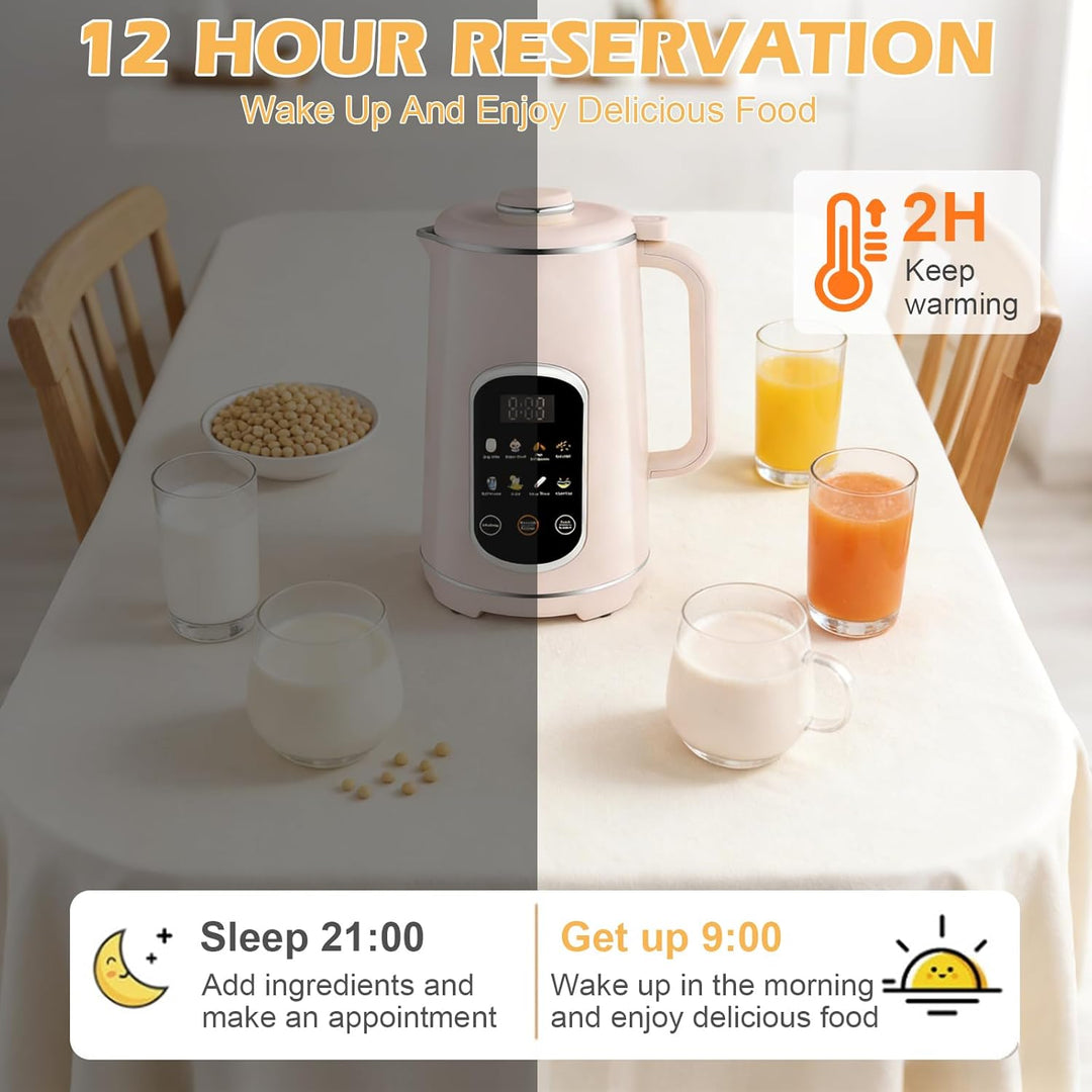 Nussmilchmaschine 8-in-1 mit Icon-Touchpanel, Pflanzenmilchbereiter 1200 ml mit Selbstreinigung, Tim