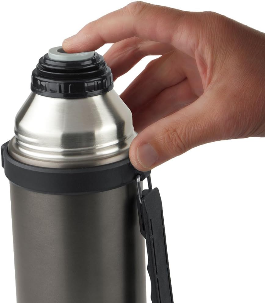 ISOSTEEL Isolierflasche Travel Quickstop, Titan-Grau