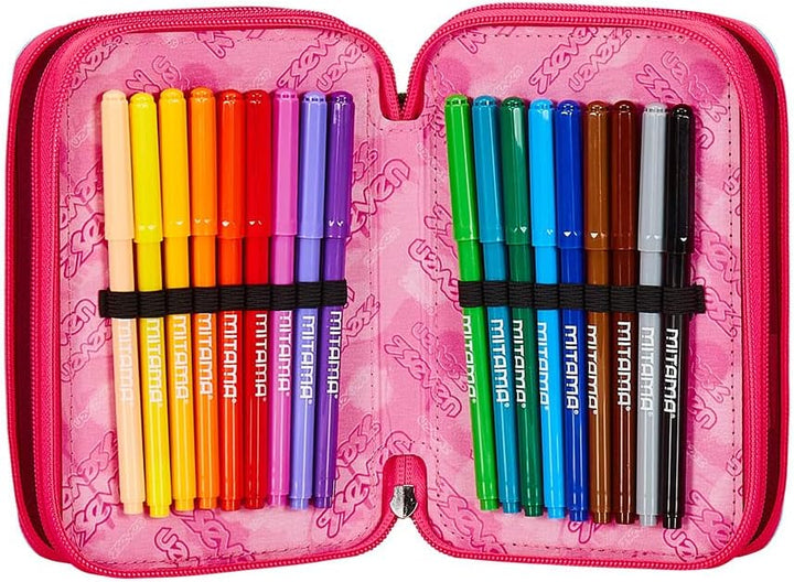 Seven Federmäppchen, Mäppchen, Mehrfarbig, Federtasche für Schreibwaren, Etui komplett mit Bleistift