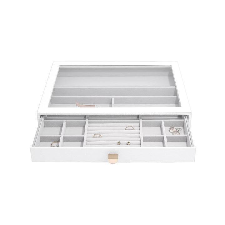Stackers Pebble White Supersize Jewellery Box Display Drawer, White