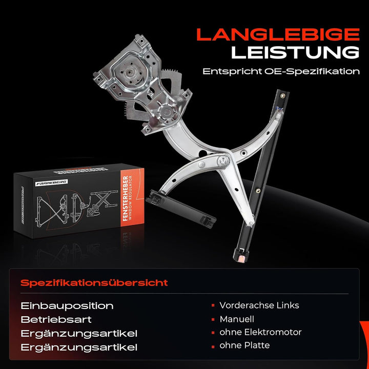 Frankberg Manuell Fensterheber 4/5-Türer Vorne Links Kompatibel mit P-a-s-s-a-t 3A2 35I P-a-s-s-a-t