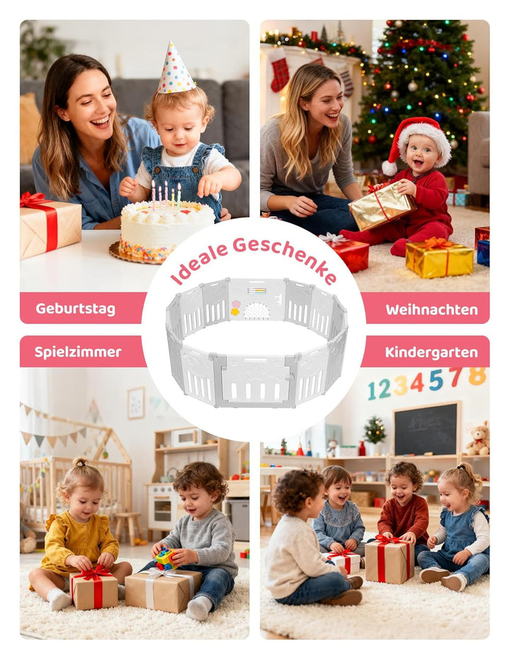 Dripex Laufstall Baby, 2 paneele, Laufgitter Baby, Baby Playpen, Laufstall in Anpassungsfähiger Form