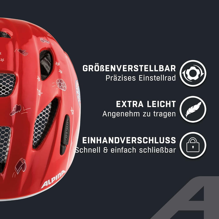 ALPINA XIMO - Leichter, Sicherer & Bruchfester Fahrradhelm Mit Optionalen LED-Licht Für Kinder FCB g