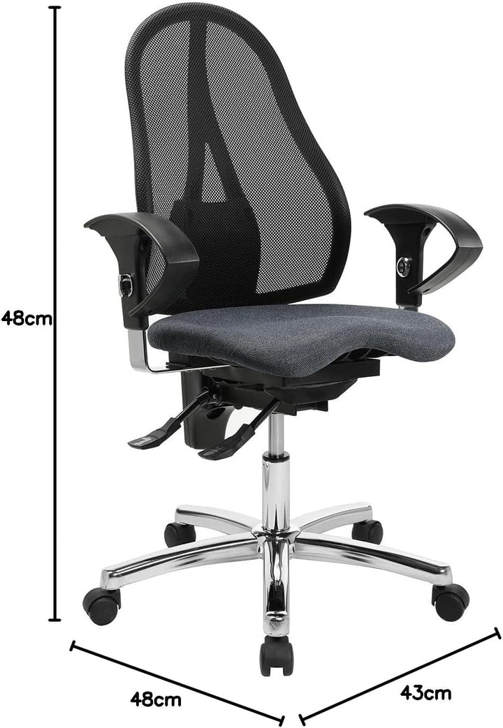 TOPSTAR Sitness 15 ergonomischer Bürostuhl mit bewegter Sitzfläche Schreibtischstuhl mit Armlehnen a