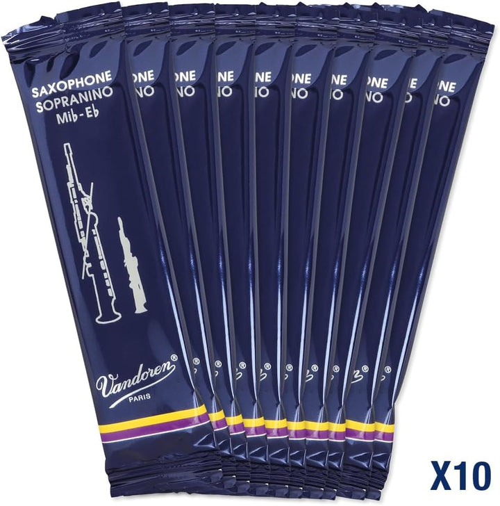 Vandoren SR232 Traditionell Sopranino-Saxophonblätter, 10 Einheiten, Stärke 2, Stärke 2