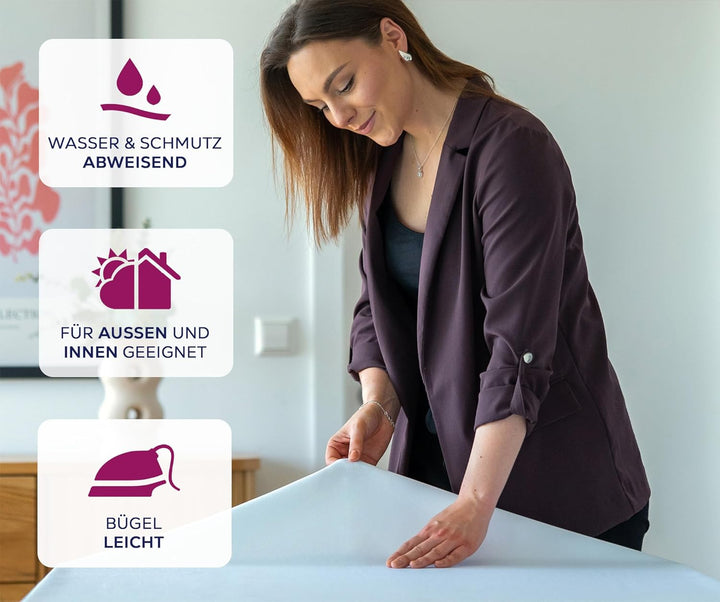 BEAUTEX fleckenabweisende und bügelfreie Tischdecke - Tischtuch mit Lotuseffekt - Tischwäsche in Lei