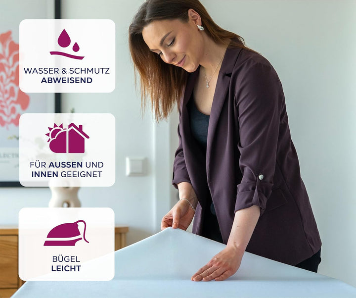 BEAUTEX fleckenabweisende und bügelfreie Tischdecke - Tischtuch mit Lotuseffekt - Tischwäsche in Lei