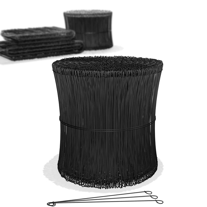 Heimfleiss® Rödeldraht Bindedraht ummantelt in schwarz 1,4 x 100 bis 300 mm (1000 Stk.) - rostfreier