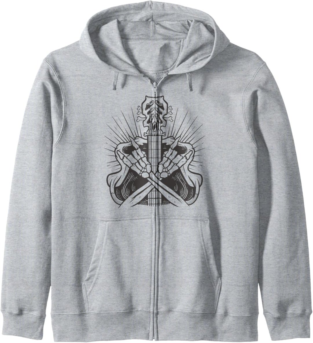 Skelett und Gitarre Musikinstrument Kapuzenjacke