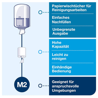 Tork 659000 Innenabrollungsspender für M2 Papierwischtücher im Performance Design / Wischtuchspender