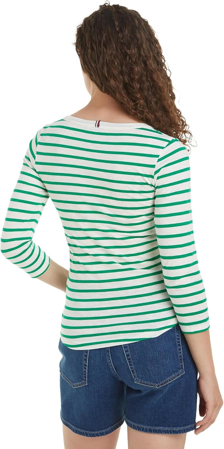 Tommy Hilfiger Ww0ww37861 Frau S Grün (Breton Ecru/Olympic Green), S Grün (Breton Ecru/Olympic