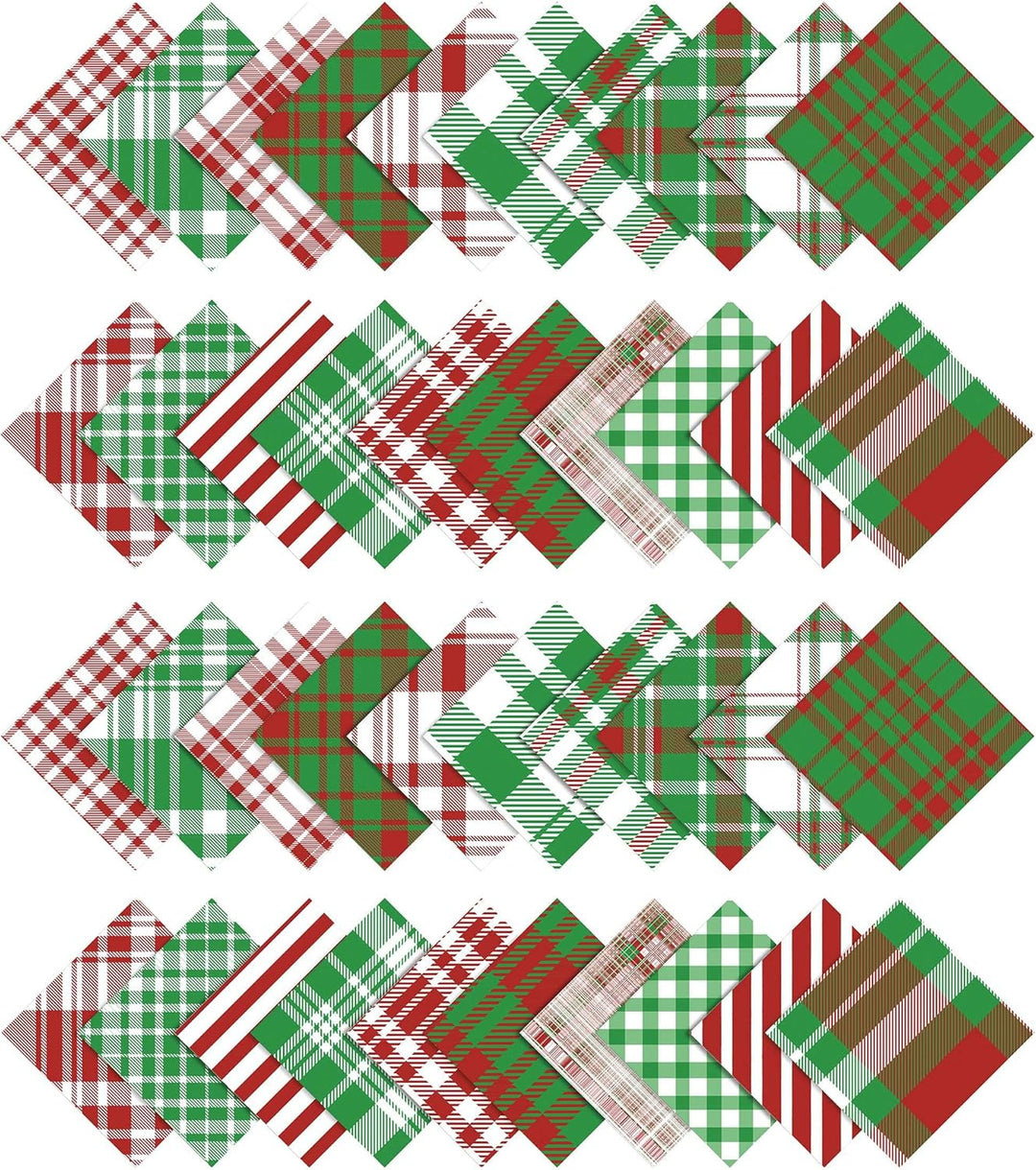Soimoi 40 Stücke Weihnachtschecks Druck Baumwolle Vorausstehende Stoffe Für Quilting Craft Strips 2.