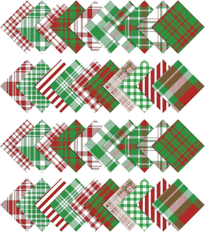 Soimoi 40 Stücke Weihnachtschecks Druck Baumwolle Vorausstehende Stoffe Für Quilting Craft Strips 2.