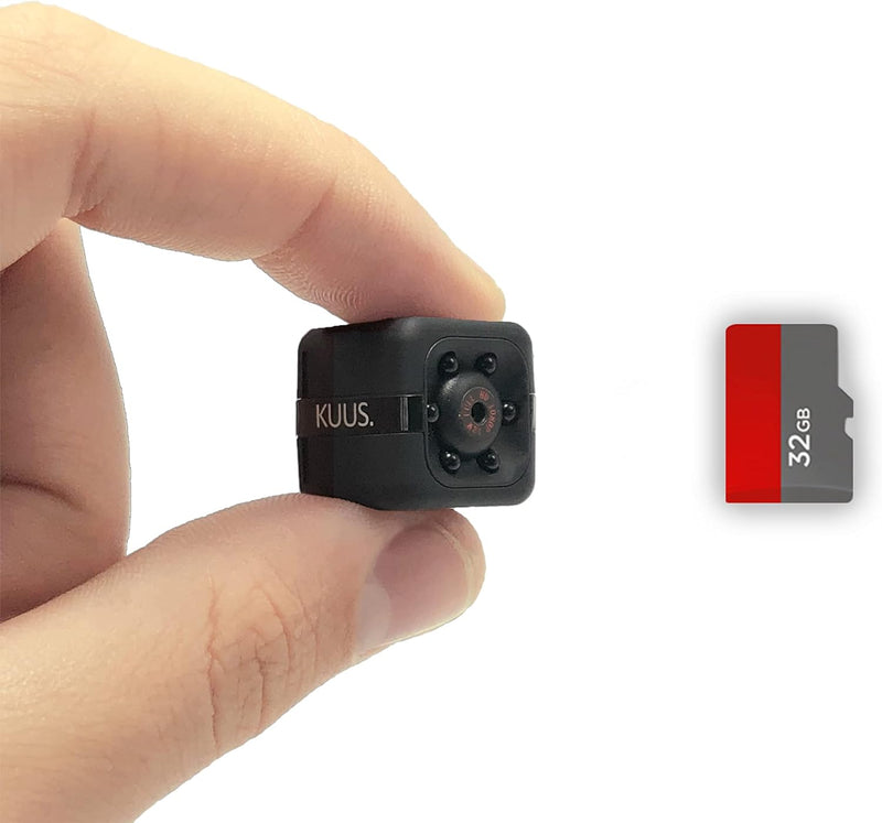 KUUS® - Mini Kamera | Überwachungskamera Für Innen Mit 32-GB-Speicherkarte | Micro Cam Full HD 1080P