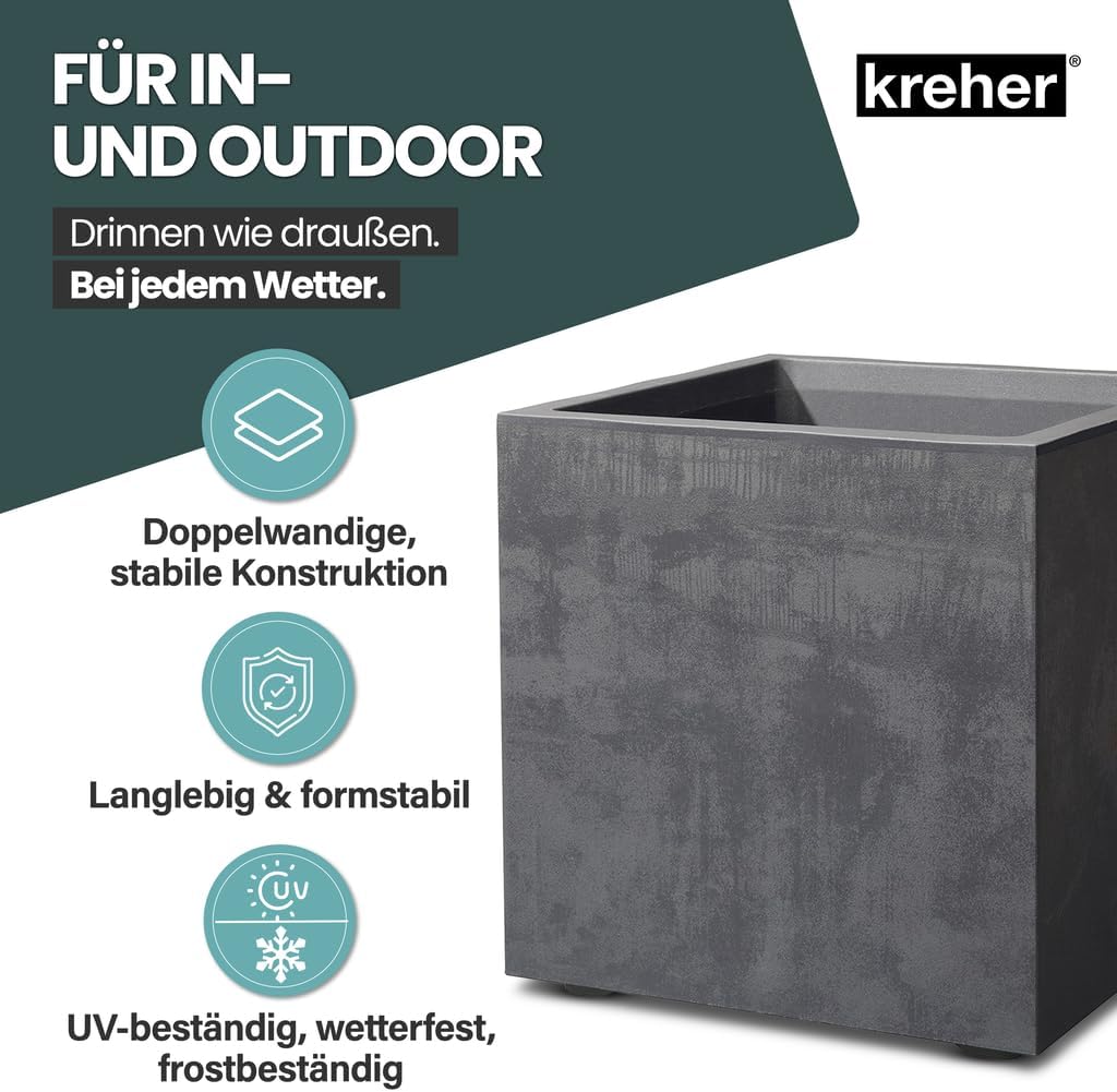 Kreher XL Pflanzkasten Millennium in verschiedenen Formaten und Farben. Tolle Naturstein Optik in Br