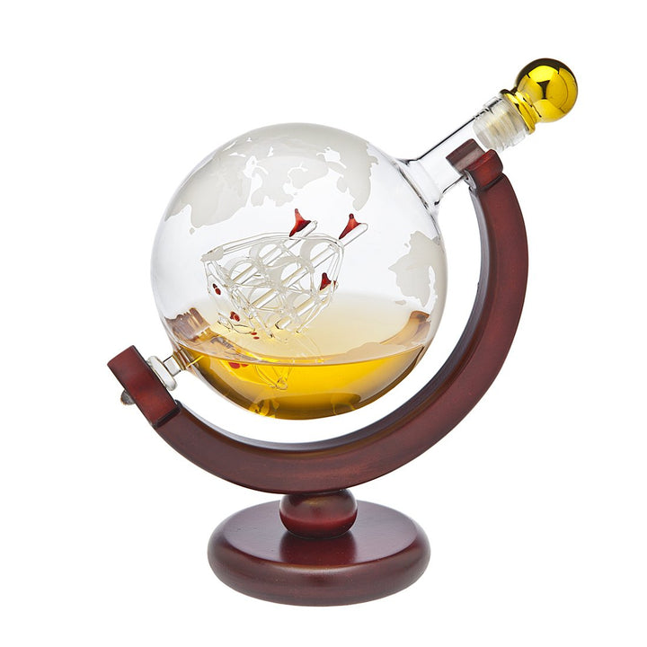 Whiskey Decanter Globe - for Liquor, Scotch, Bourbon, Vodka or Wine - 850ml Single, Single