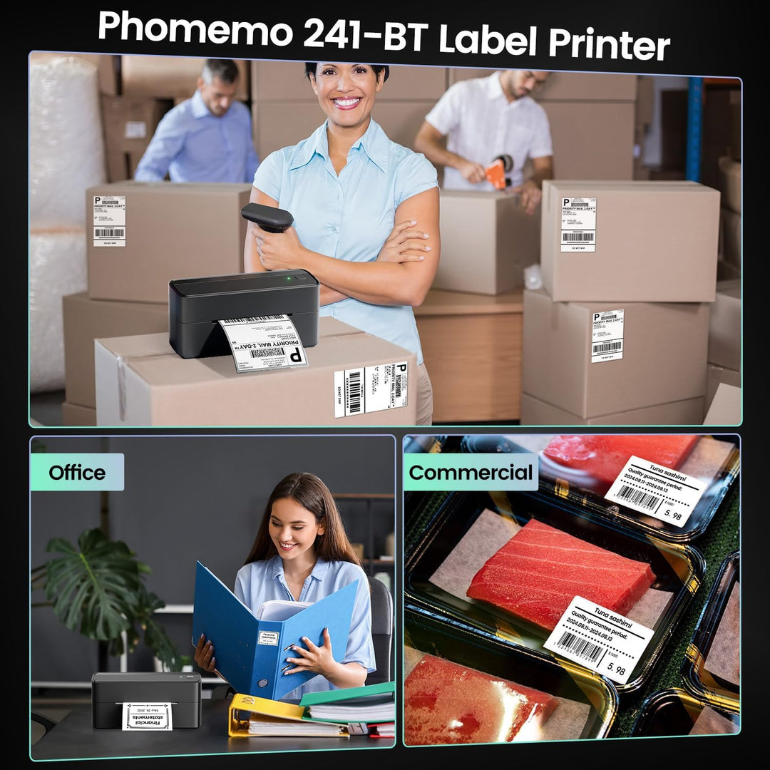 Phomemo 4"x6" Thermal Direct Shipping Etikett,500 Stk 4x6 selbstklebendes Thermo-Versandetikettenpap