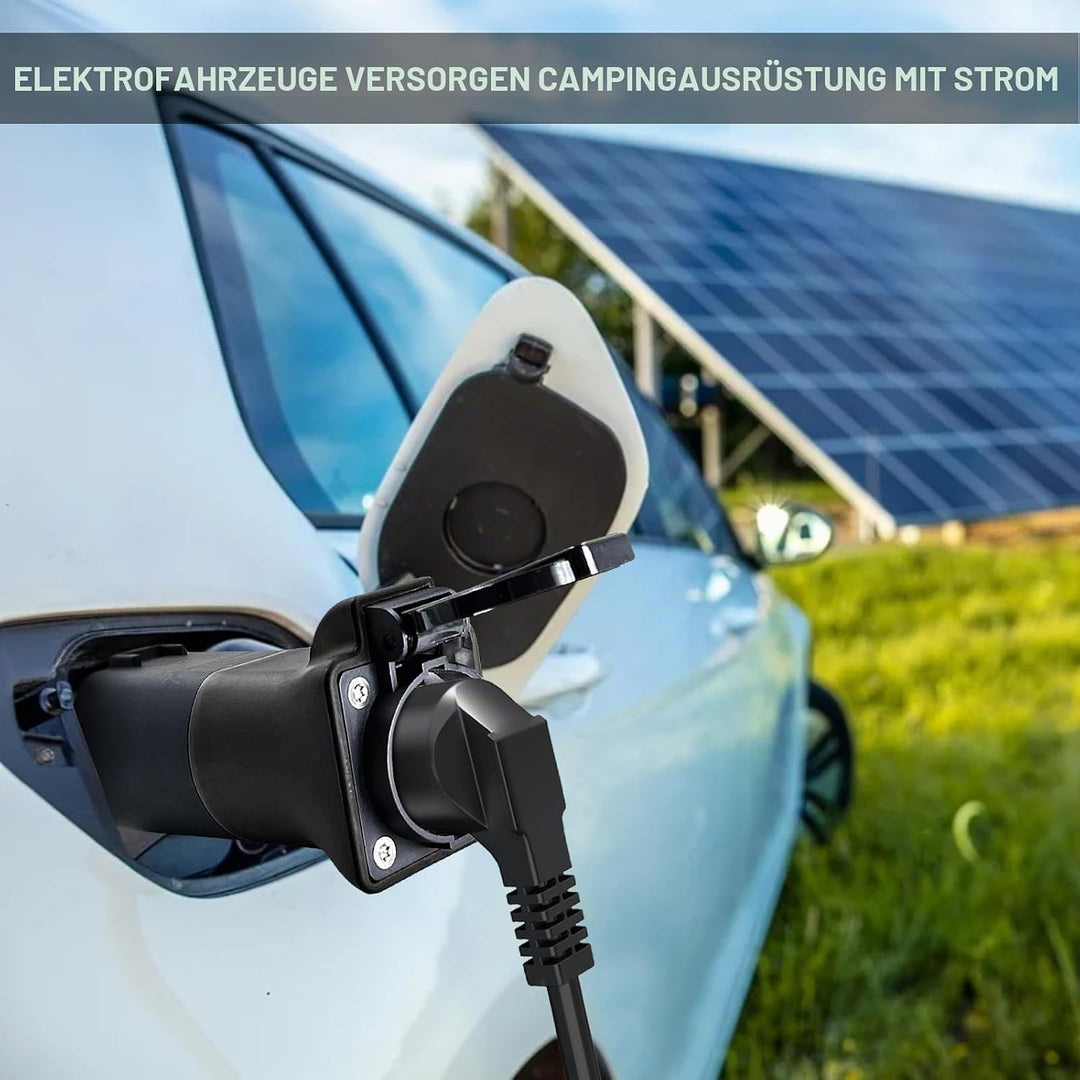 Adapter V2L für EV, 3,5 KW 16A 220V Portable EV Discharger | Typ2 Schuko Fahrzeug zu Last Aussenentl